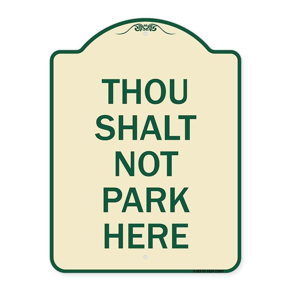 Signmission Thou Shalt Not Park Here Heavy-Gauge Aluminum Architectural Sign, 24" x 18", TG-1824-22807 A-DES-TG-1824-22807 - main